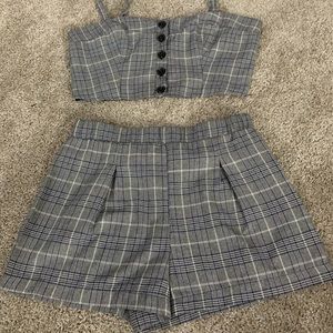 Two piece crop top and shorts set